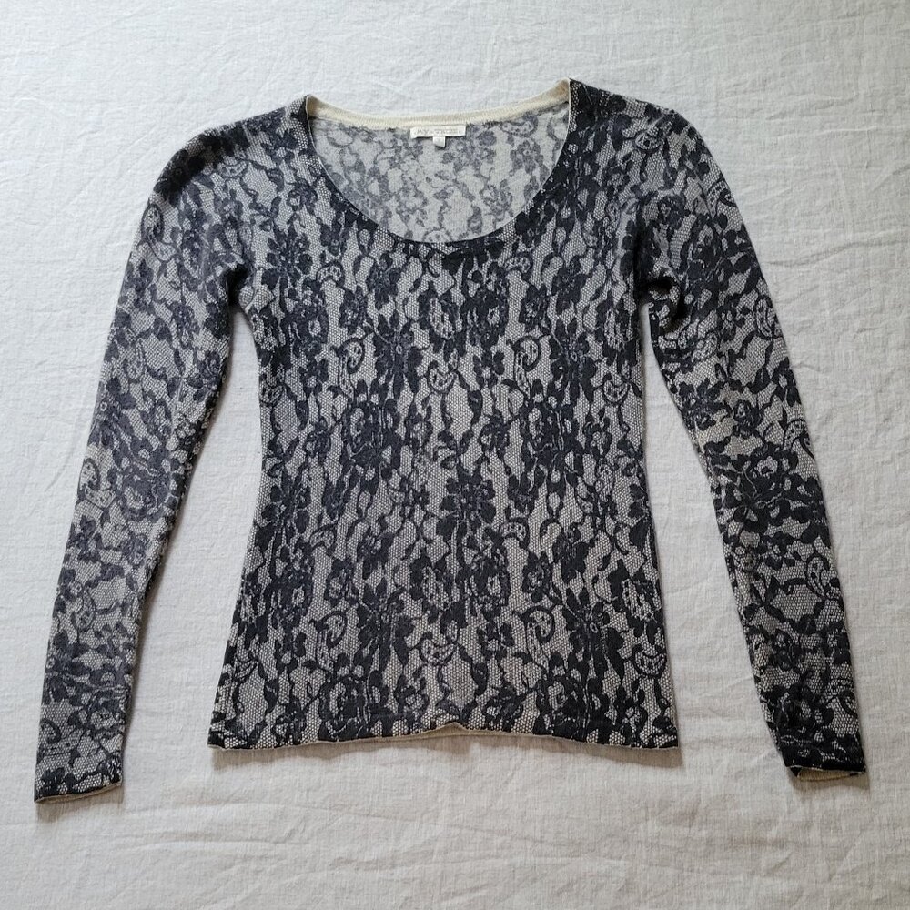 100% cashmere sweater - lace print